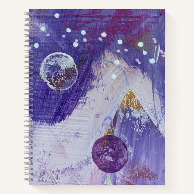 Cuaderno en espiral con diseño de Montaña Lunar (Anverso)