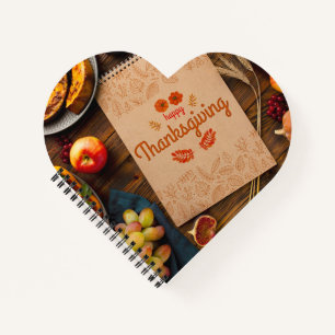 Cuaderno en espiral con forma de corazón