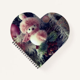 Cuaderno en espiral con forma de corazón de muñeco