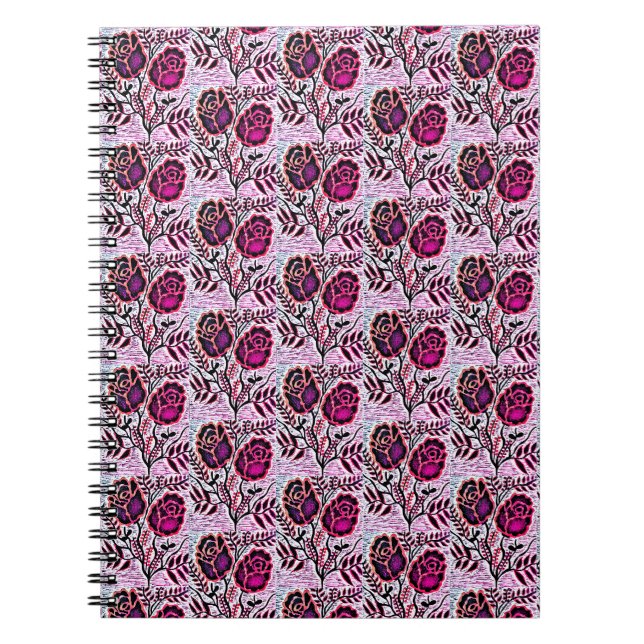 Cuaderno en espiral con imagen floral (Frente)