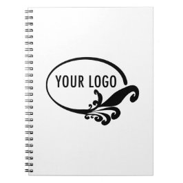 Cuaderno en espiral con logotipo comercial persona