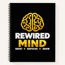 Cuaderno en espiral con logotipo de Rewired Mind -