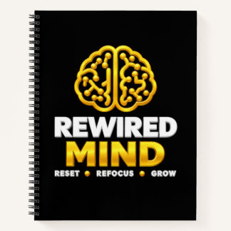 Cuaderno en espiral con logotipo de Rewired Mind -