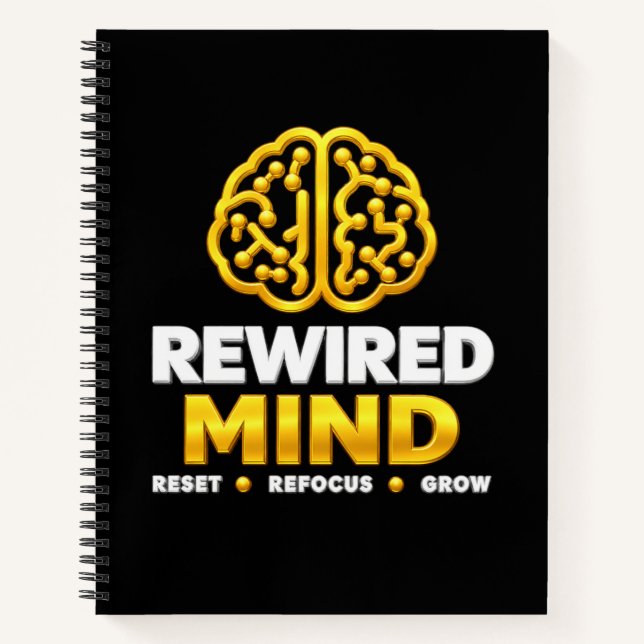 Cuaderno en espiral con logotipo de Rewired Mind - (Anverso)