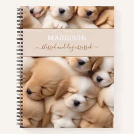 Cuaderno en espiral con nombre de amante de perros