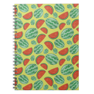 Cuaderno en espiral con patrón de sandía