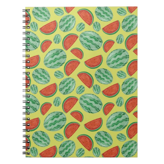 Cuaderno en espiral con patrón de sandía (Frente)