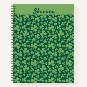Cuaderno en espiral con patrón de trébol de la sue