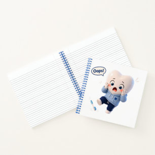 Cuaderno en espiral con personaje de diente adorab