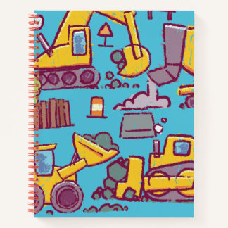 Cuaderno en espiral con tema de construcción para 