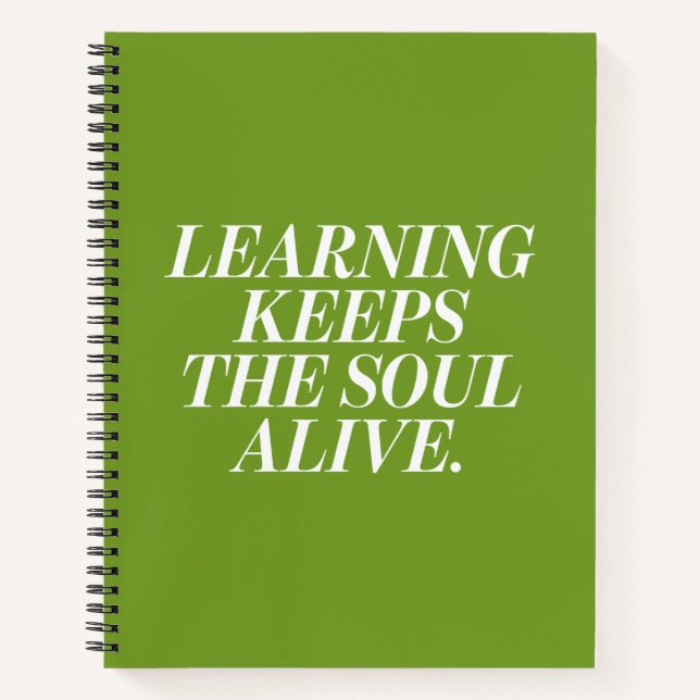 Cuaderno en espiral con texto motivacional (Anverso)