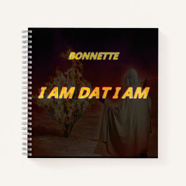 Cuaderno en espiral con título I AM Dat I Am