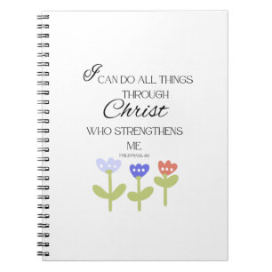 Cuaderno en espiral con versículo de la Biblia