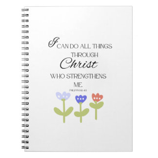 Cuaderno en espiral con versículo de la Biblia