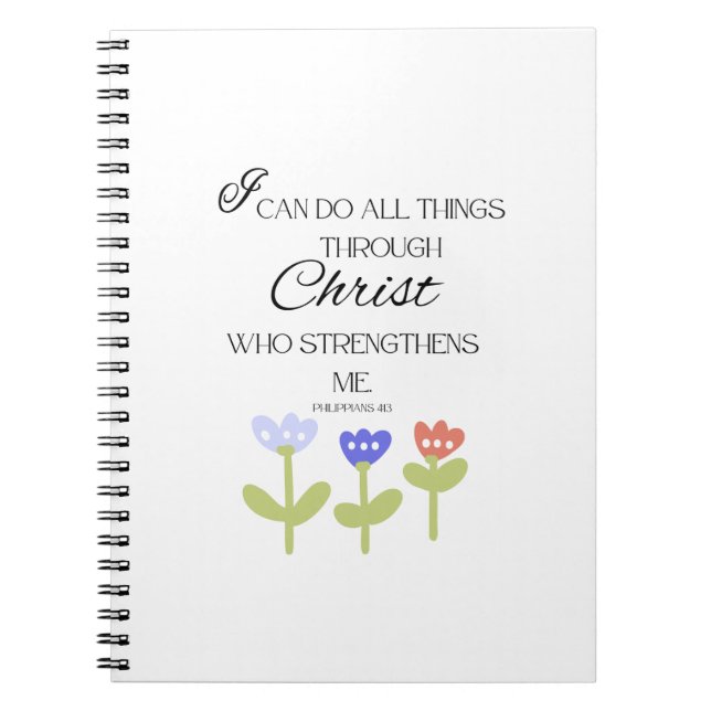 Cuaderno en espiral con versículo de la Biblia (Frente)