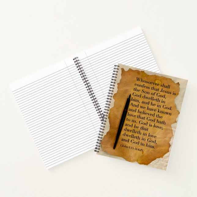 Cuaderno en espiral con versículo de la Biblia KJV (Interior)