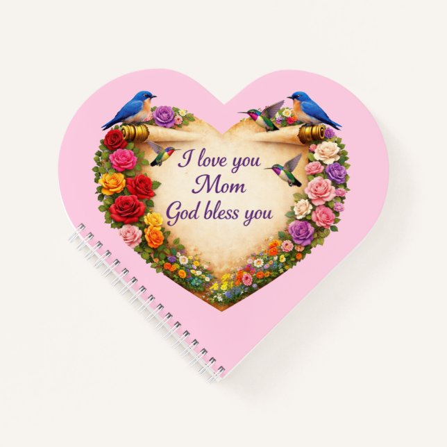 Cuaderno en espiral Corazón Cristiano para Mamá (Anverso)