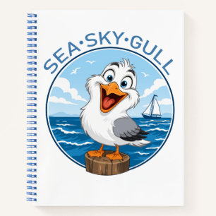 Cuaderno en espiral costero de gaviota