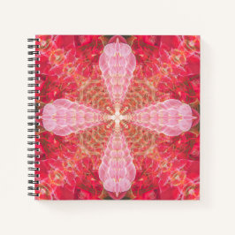 Cuaderno en espiral cuadrado de rosa fractal
