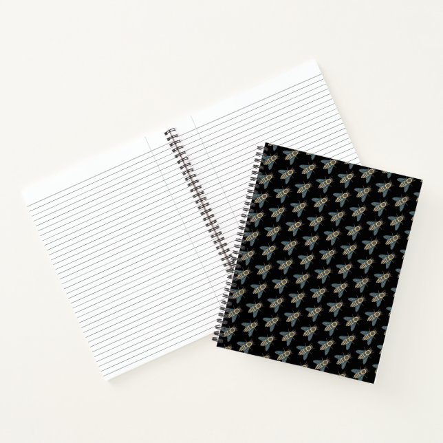 Cuaderno en espiral de abeja melífera (negra) (Interior)