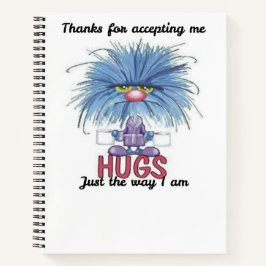 Cuaderno en espiral de abrazos difusos gracias por
