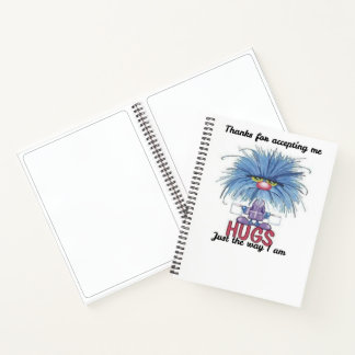 Cuaderno en espiral de abrazos difusos gracias por