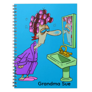 Cuaderno en espiral de abuela divertida linda