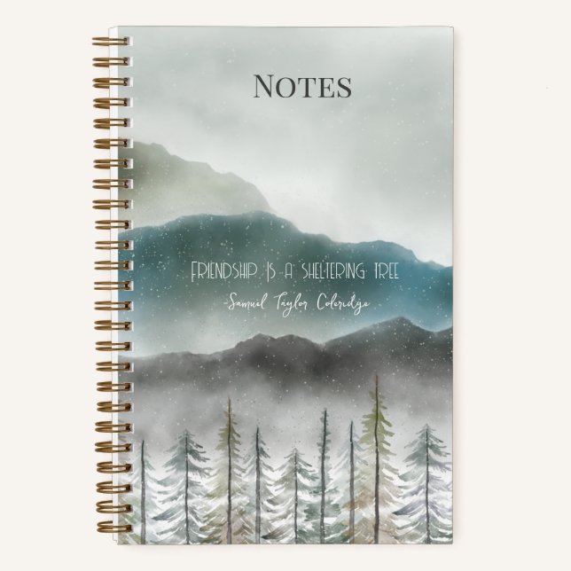 Cuaderno en espiral de acuarela de montaña (Anverso)