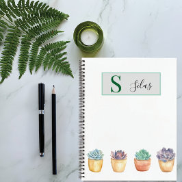 Cuaderno en espiral de acuarela de suculentas
