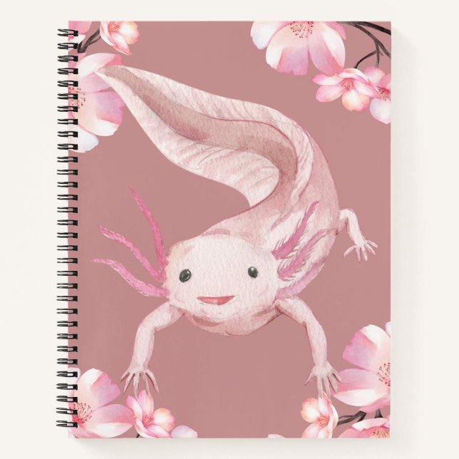 Cuaderno en espiral de ajolote rosa (Anverso)