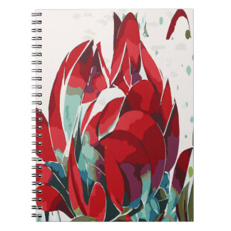 Cuaderno en espiral de amapola abstracta