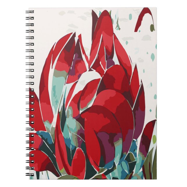 Cuaderno en espiral de amapola abstracta (Frente)