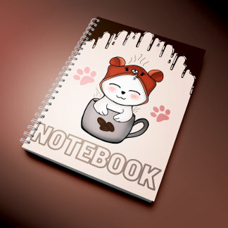 Cuaderno en espiral de amor kawaii y reconfortante