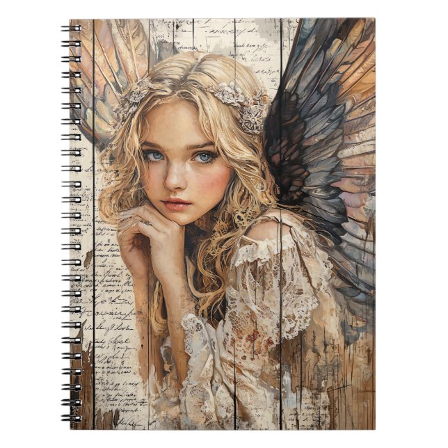 Cuaderno en espiral de ángel lindo (Frente)