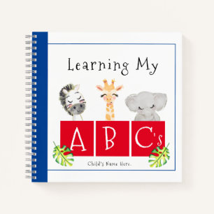 Cuaderno en espiral de animales bebé ABC