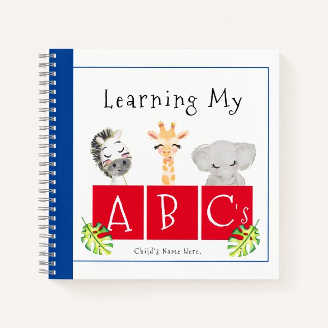 Cuaderno en espiral de animales bebé ABC (Anverso)