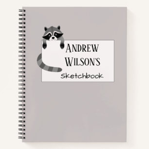 Cuaderno en espiral de animales lindos mapache Ama