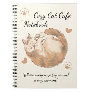 Cuaderno en espiral de anime Cozy Cat Café