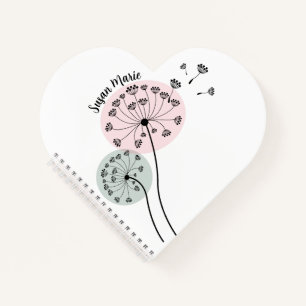 Cuaderno en espiral de arte de diente de león