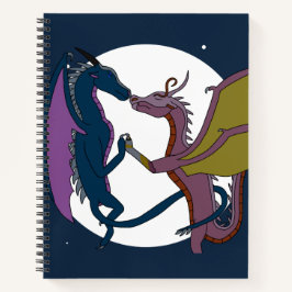 Cuaderno en espiral de arte de pareja de dragones 