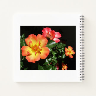 Cuaderno en espiral de aspecto oscuro con rosas na