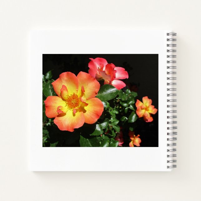 Cuaderno en espiral de aspecto oscuro con rosas na (Reverso)