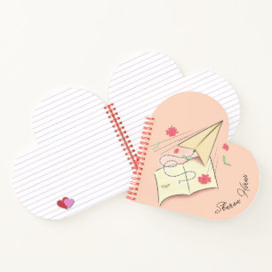 Cuaderno en espiral de avión de papel