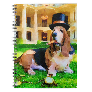 Cuaderno en espiral de Basset hound millonario