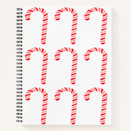 Cuaderno en espiral de bastones de caramelo