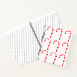 Cuaderno en espiral de bastones de caramelo