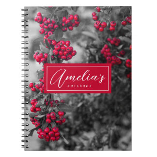 Cuaderno en espiral de bayas de pyracantha