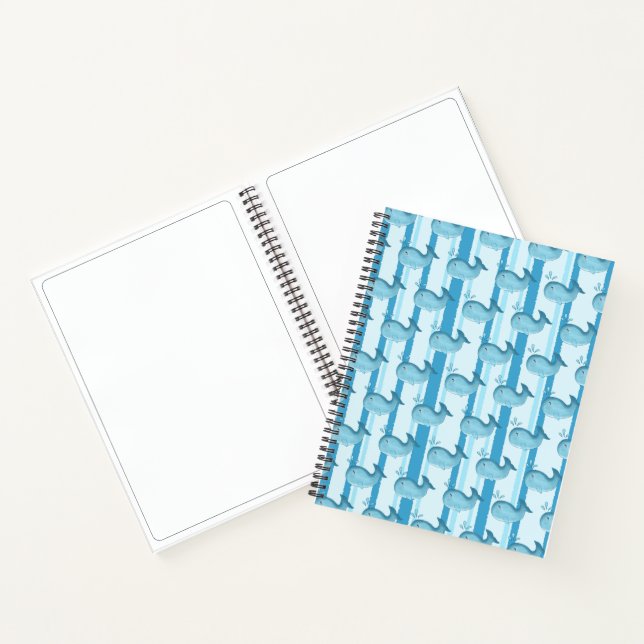 Cuaderno en espiral de bebé ballena azul lindo (Interior)