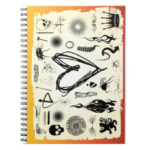 Cuaderno en espiral de boceto de corazón alternati