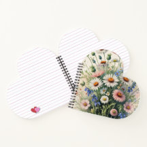 Cuaderno en espiral de botánica de flores silvestr